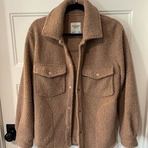 Abercrombie & Fitch Brown Fleece Jacket